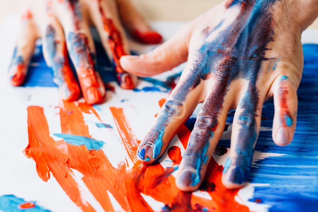 "F" Alphabet Date Idea - Finger-painting Like We’re Kids Again Date